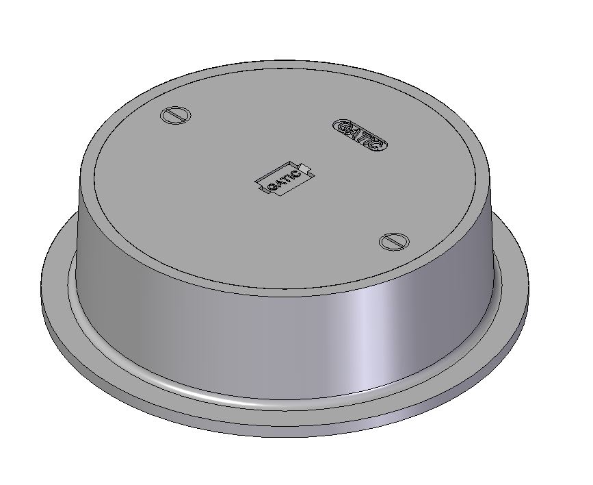 152mm Clear Opening, Ductile Iron, Solid Top Cover and Frame Assembly, Class D, Boltdown